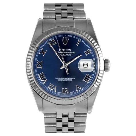 rolex datejust 36 blue face roman numeral